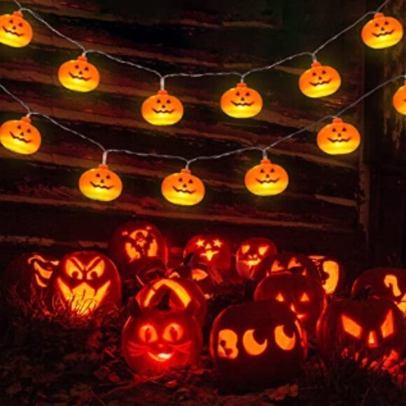 Halloween Decorations 19.7Ft 40LED Pumpkin String Lights, Battery Operated - Picture 3 of 4